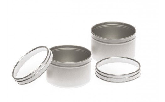 Deep Metal Tins Container with window lid 8oz