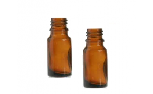 Boston Round Amber Glass Bottle 10ml (no cap)